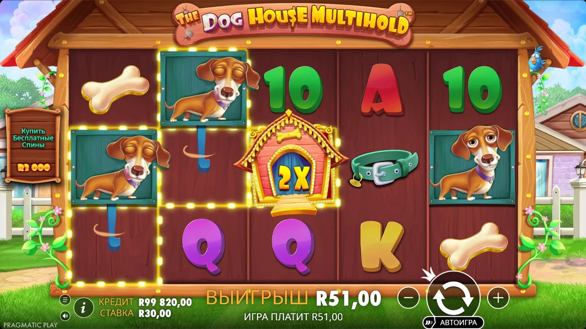 The Dog House Multihold активные фриспины на одной из 4 сеток