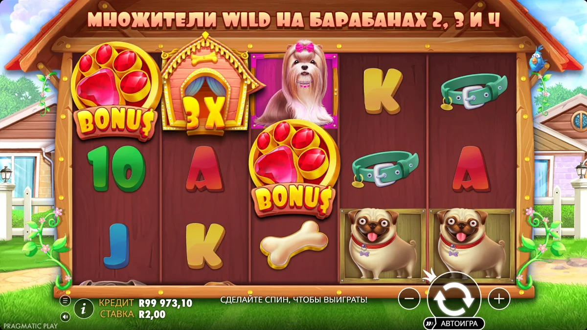 The Dog House занос с множителями x2 и x3 на линии